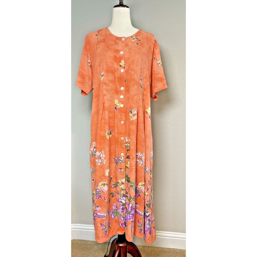 LA Cera womens casual floral summer dress XL vacation travel party cottagecore - Picture 2 of 10